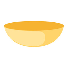 Golden round bowl with smooth design, Vector