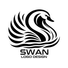 Fototapeta premium Swan Vector Logo Design