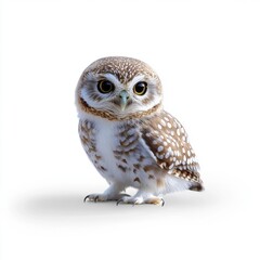 Obraz premium Spotted Owlet on White Background