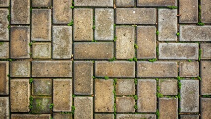 Obraz premium High angle view of dirty surface of paving slabs