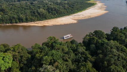 AERIAL PHOTOS OF THE NANAY RIVER IN THE PERUVIAN AMAZON, IGAPOS OR BLACK WATER RIVERS OF THE...