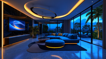 A modern smart home with automated lighting and connected devices designed for better living