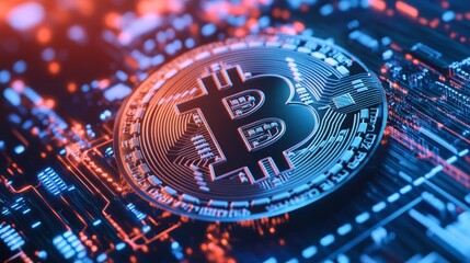 Obraz premium Illustration of Bitcoin money weath business wallpaper concept