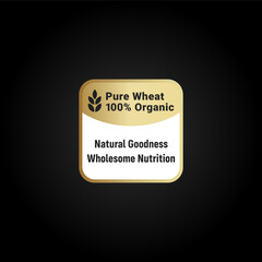 Pure Wheat Label or Organic Wheat Logo for product. Best Pure Wheat Label Vector fo food product high quality. Best Pure Wheat logo or Label Vector.
