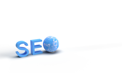 Seo text font calligraphy blue color white background copy space marketing seo business digital technology strategy website research online earth world planet object engine development success keyword