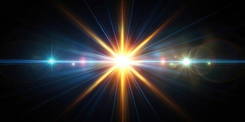 Abstract lens flare effects on a black background, lens flare, abstract, glowing, light, brightness, black background
