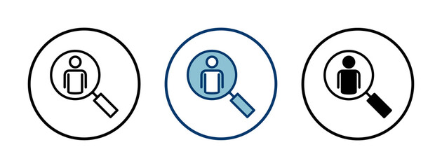 Hiring icon vector isolated on white background. Human resources concept. Recruitment. Search job vacancy icon. Hire. Find people icon