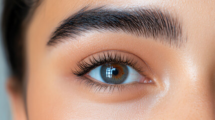 Obraz premium Close-up of a beautiful human eye