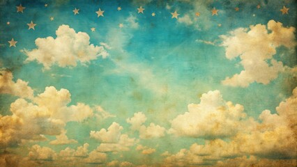 Retro sky pattern on old paper, retro, vintage, sky, clouds, abstract, textures, design, backdrop, weather, atmosphere