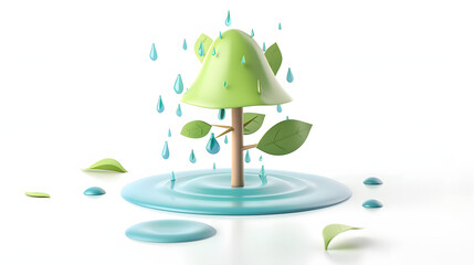 Rain icon Ecology 3D