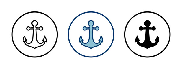 Anchor icon vector isolated on white background.Anchor symbol logo. Anchor marine icon.