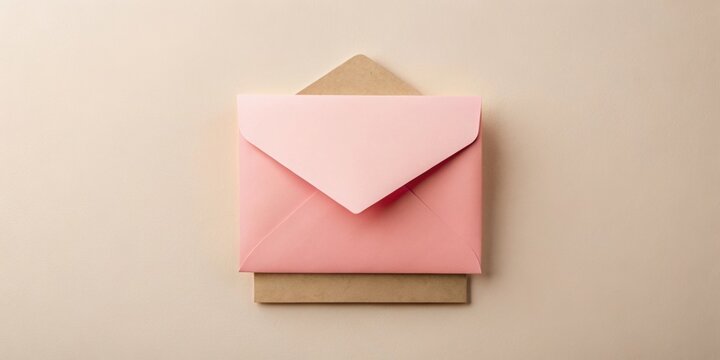 Card 5x7 mockup with pink envelope on beige background, invitation, greeting card, stationery, mockup, template, pink