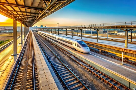 High speed train arriving at Johannesburg airport