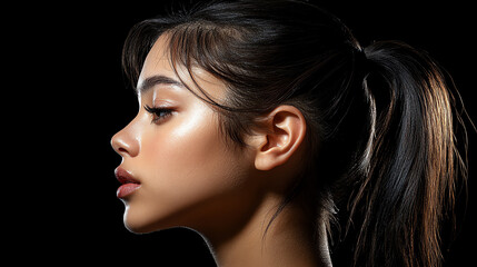 Fototapeta premium Profile portrait of a young woman