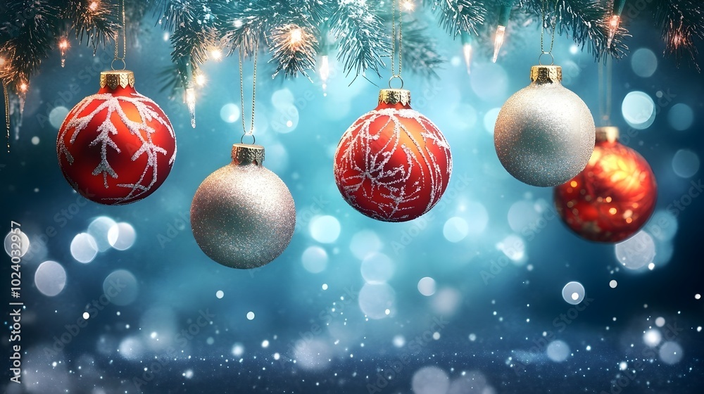 Canvas Prints Background with christmas balls