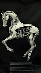 Detailed Anatomical Horse Sculpture: A Masterpiece of Artistic Precision