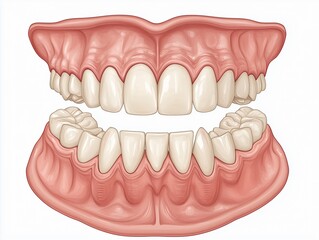Obraz premium Human Teeth Anatomy Illustration Dental Care Oral Health Dentistry Tooth Smile