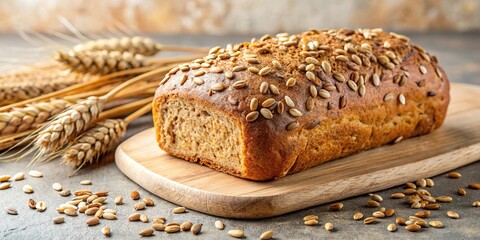 Homemade wheat bread with grains and seeds