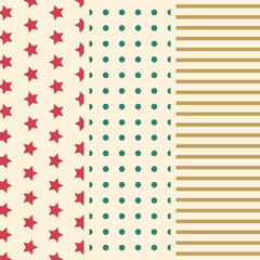 Christmas Patterns Minimalist Pack Red Green Golden Set