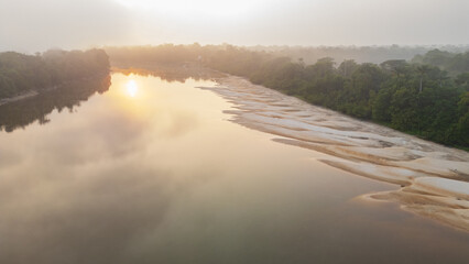 AERIAL PHOTOS OF THE NANAY RIVER IN THE PERUVIAN AMAZON, IGAPOS OR BLACK WATER RIVERS OF THE...