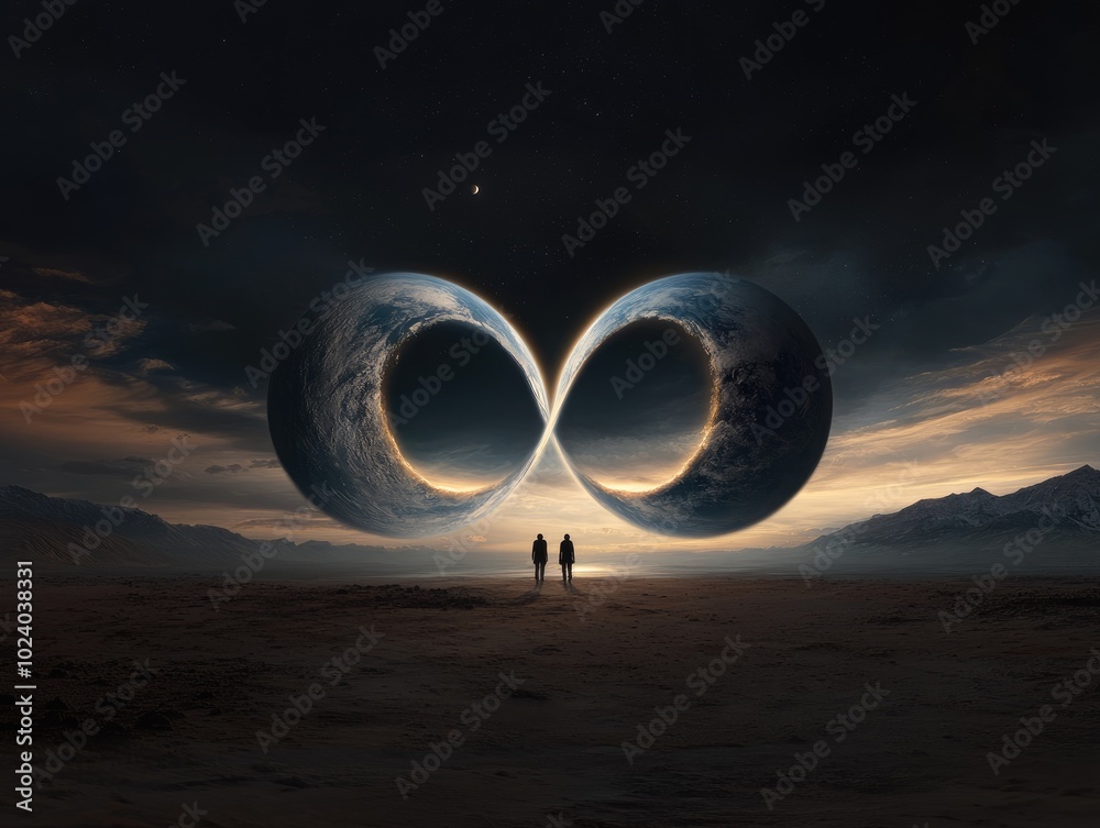 Wall mural alternate dimension: visual of parallel reality, portraying concept of multiple universes with vibra