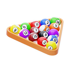 3D Billiard Balls in Triangle Rack