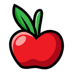 Red apple on white background