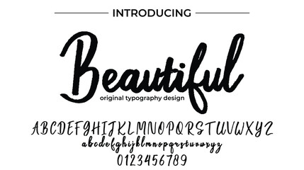 Beautiful Font Stylish brush painted an uppercase vector letters, alphabet, typeface