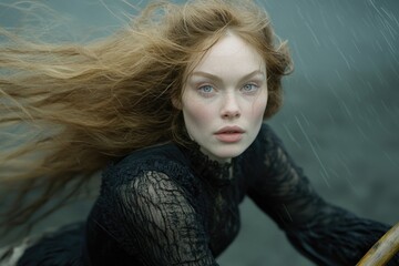 Mystical figure: the presence of a witch, embodying ancient lore and magic, evoking the mystery and power of sorcery, set against dark enchantment and supernatural elements.