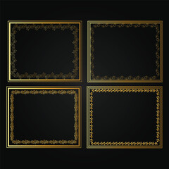 
Luxury Decorative vintage frames and borders set gold ornaments with flower, Vector design decoration pattern style. border design is pattern Thai art style