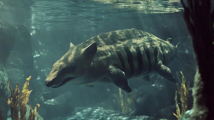 Obraz premium Prehistoric Sea Creature - Underwater Exploration