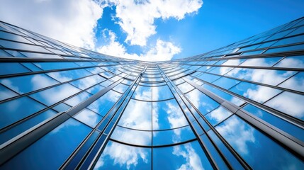 Modern Corporate Office Building with Glass Facade. Architecture and Commercial Real Estate