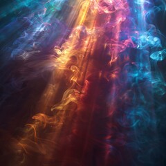 Obraz premium Abstract colorful smoke with light rays. AI.
