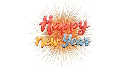 happy new year with fireworks