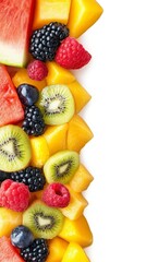 Colorful fruits arranged in a vibrant and refreshing summer display