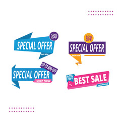 Vector combo offer promotional banner abstract colorful labels and business sale banner
