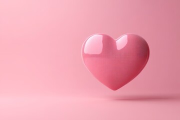 Pink Heart Shape 3D Rendering  Valentine s Day  Love  Romance  Minimalism  Abstract