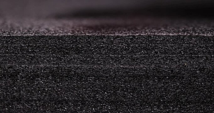 foam material for insulation of buildings and packaging of goods, soft black foam material for construction and storage