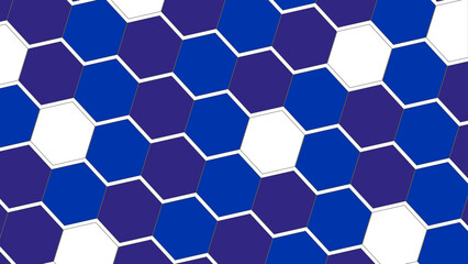 Wallpaper rendered in 3D with a gradient from dark blue to light blue. Blue technology background, blue hexagon background.