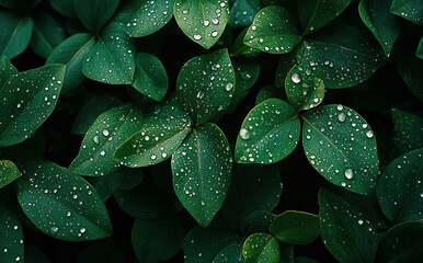 Fototapeta premium Dark background composed of leaves