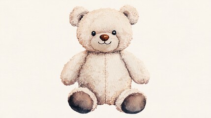 Obraz premium A cute and soft teddy bear, perfect for children's rooms and nostalgic memories, bringing warmth and comfort.