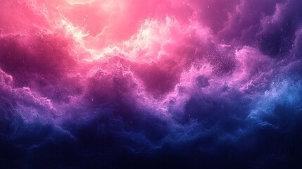 Fototapeta premium Abstract background with pink, blue, and purple clouds and glowing light.
