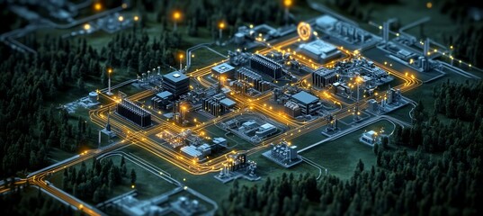 Ai building automation for construction visualized in a detailed vector showing how artificial intelligence controls lighting HVAC and security systems for energy efficiency