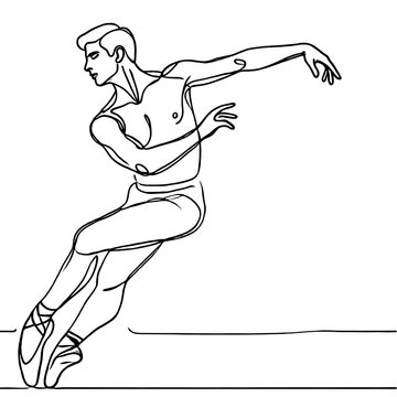 line art ballet dancer in motion clip art preview