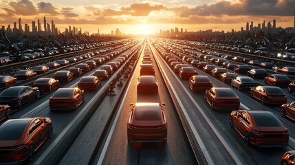 Obraz premium Innovative automotive production with robotic arms at work on the assembly line in a modern car factory capturing the cutting edge technology behind automotive manufacturing processes