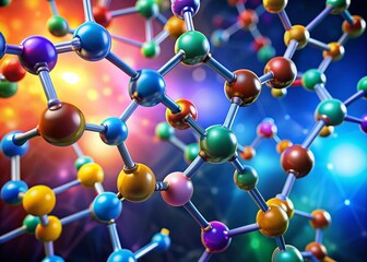 Obraz premium 3D Rendering of Tyramine Molecule with Flat Structure, Chemical Formula, and Color-Coded Atoms for Scientific