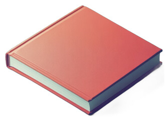 Fototapeta premium A closed red hardback book on a blue surface
