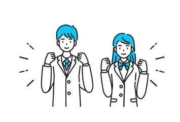 高校生　ガッツポーズ