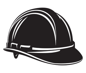 Construction Hard Hat Silhouette Vector, Engineer hard hat Safety Helmet, Safety helmet icon