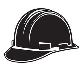Construction Hard Hat Silhouette Vector, Engineer hard hat Safety Helmet, Safety helmet icon